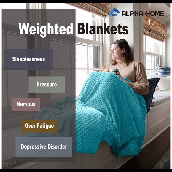 alpha home Bedding 5 Pound Twin Size Weighted Blanket W Duvet Cover